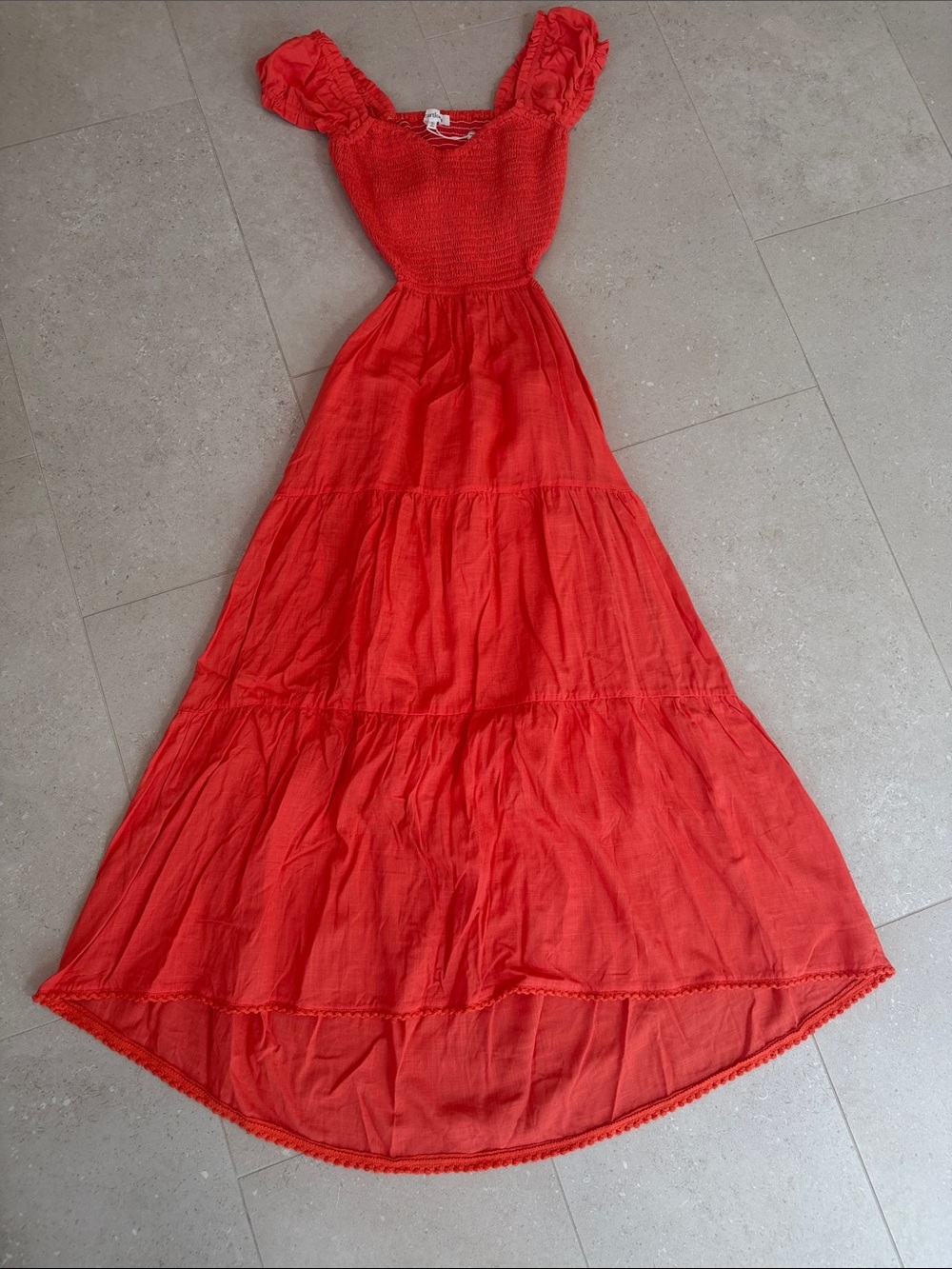 Heartloom Smocked High-Low Maxi Dress